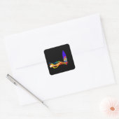 Sticker Carré Carte Surf colorée (Enveloppe)