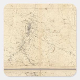 Sticker Carré Carte topographique de région d'exploitation de