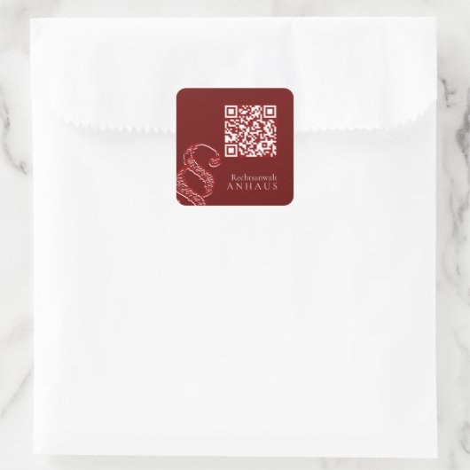 Sticker Carré Cartes de visite professionnelles code QR Brun Pre (Sac)