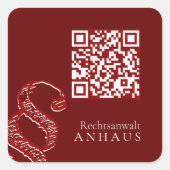 Sticker Carré Cartes de visite professionnelles code QR Brun Pre (Devant)