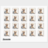 Sticker Carré Cartographie Yellow Lying Labrador Retriever (Feuille)