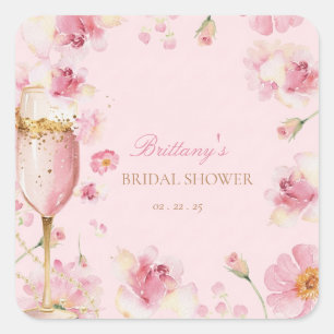 Sticker Carré Carton d'invitation pour une fête prénuptiale Peta