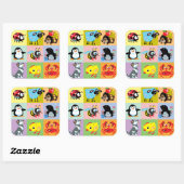 Sticker Carré cartoon animals for kikids (Feuille)