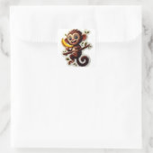 Sticker Carré Cartoon Brown de singe (Sac)