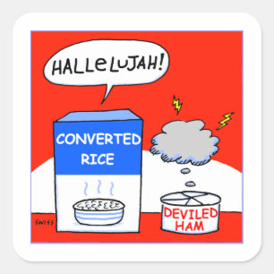 Sticker Carré Cartoon Christian Humour Foodie