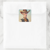 Sticker Carré Cartoon Cowboy (Sac)