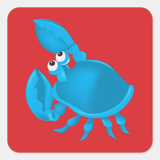 Sticker Carré Cartoon crab (Devant)