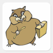 Sticker Carré Cartoon Hamster (Devant)
