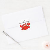 Sticker Carré Cartoon Rouge Cute Crabe Design personnalisé (Enveloppe)