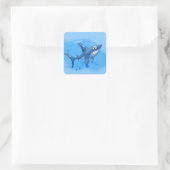 Sticker Carré Cartoon Shark (Sac)