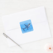 Sticker Carré Cartoon Shark (Enveloppe)