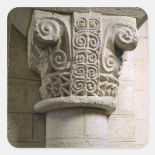 Sticker Carré Carved column decorated with croziers and spirals