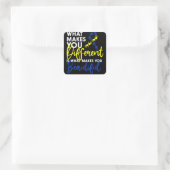 Sticker Carré Cas de syndrome jour de sensibilisation Papillon c (Sac)