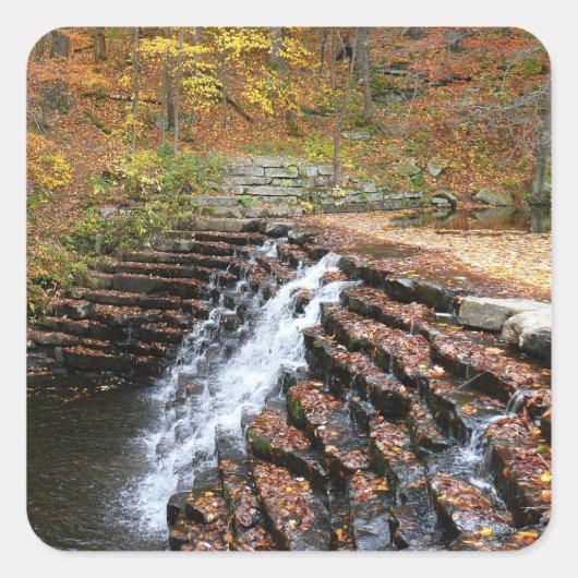 Sticker Carré Cascade à Laurel Hill State Park II (Devant)