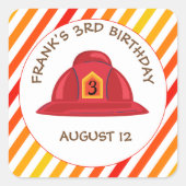 Sticker Carré Casque Casquette du capitaine de pompier fête d'an (Devant)