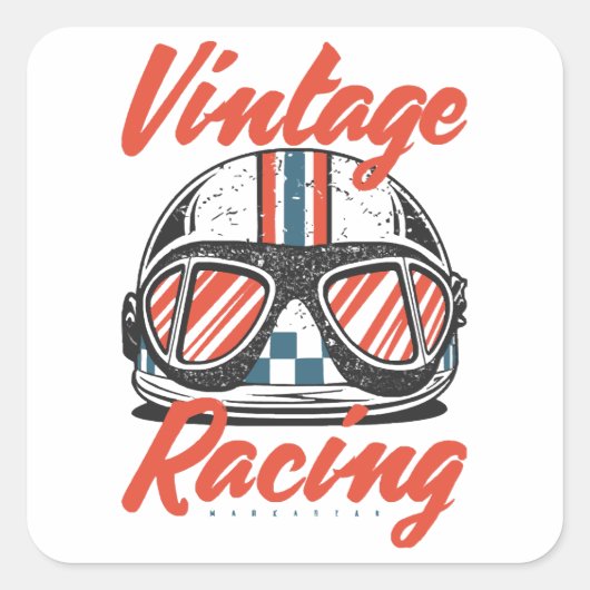 Sticker Carré Casque de course (Devant)