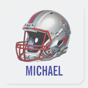 Sticker Carré Casque de football de motivation inspirante nom