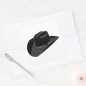 Sticker Carré Casquette de cowboy noir (Enveloppe)
