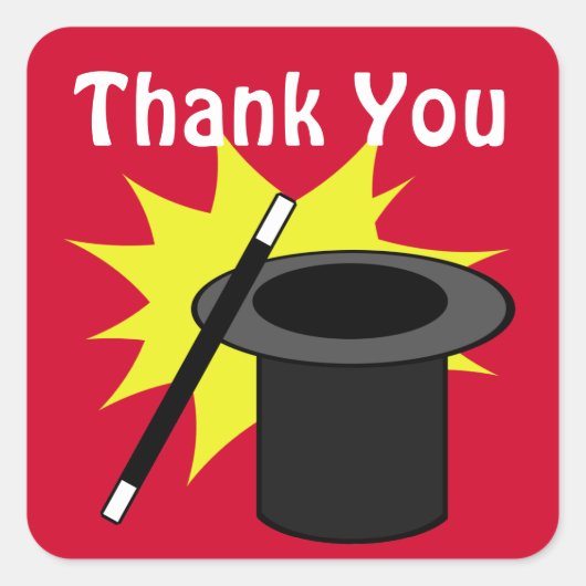 Sticker Carré Casquette de Magic Me Magicien (Devant)