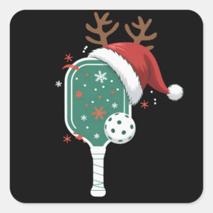 Sticker Carré Casquette de Noël Santa Sports Amateur de Pickleba