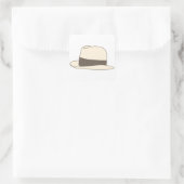 Sticker Carré casquette hipster fedora style rétro (Sac)