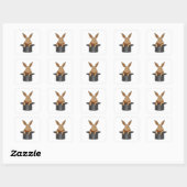 Sticker Carré Casquette magicien lapin (Feuille)