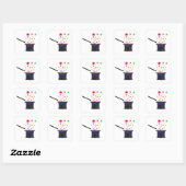 Sticker Carré Casquette Magique Et Baguette (Feuille)