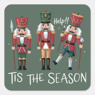 Sticker Carré Casse-Noisette Noël C'est la Saison Groupe Noël