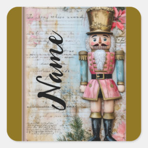 Sticker Carré Casse-noisettes de Noël personnalisées