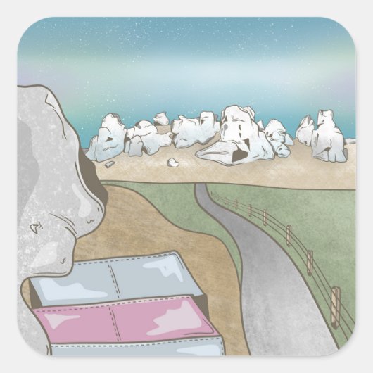 Sticker Carré Castle hill bouldering Nouvelle-Zélande (Devant)