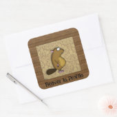 Sticker Carré Castor dans le profil (Enveloppe)