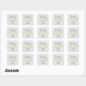 Sticker Carré Cat 5 étoiles (Feuille)