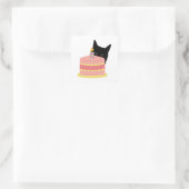 Sticker Carré Cat aime le gâteau (Sac)