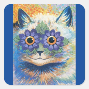 Sticker Carré Cat de Louis Wain