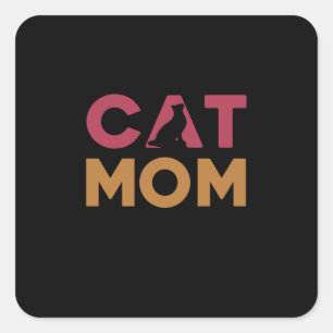 Sticker Carré Cat Mom
