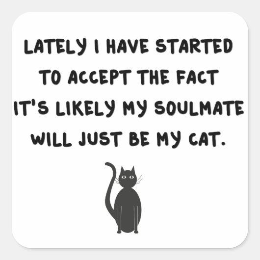 Sticker Carré Cat Soulmate (Devant)