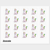 Sticker Carré Cat Unicorn (Feuille)