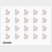 Sticker Carré Cat Unicorn (Feuille)