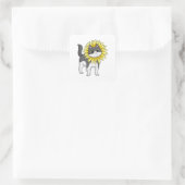 Sticker Carré Cat with sunflower (Sac)
