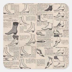 Sticker Carré Catalogue de chaussures pour dames vintage - 1900s