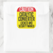 Sticker Carré Catalytic Converter protégé verrouillé et sécurité (Sac)