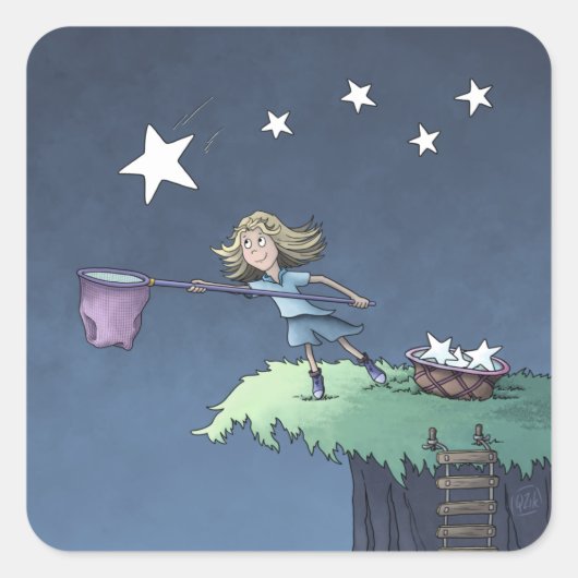 Sticker Carré Catch a Falling Star - Collectionner les souhaits (Devant)
