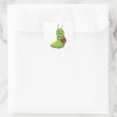 Sticker Carré Caterpillar au Bowling avec Bowling ball (Sac)