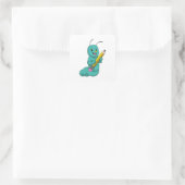 Sticker Carré Caterpillar avec crayon (Sac)