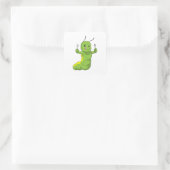 Sticker Carré Caterpillar avec cuillère et fourche (Sac)