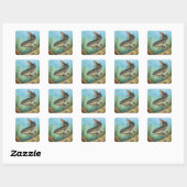 Sticker Carré Catfish (Feuille)