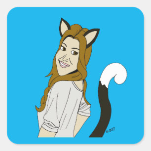 Sticker Carré catgirl