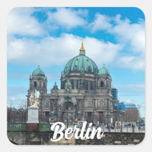 Sticker Carré Cathédrale de Berlin et tour de télévision à Berli