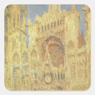 Sticker Carré Cathédrale de Rouen, Coucher de soleil par Claude