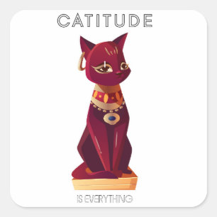 Sticker Carré CATITUDE est tout